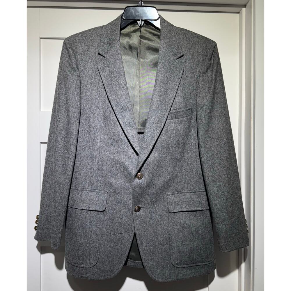 Vtg Allen St George Gray Wool Blazer Union Workers Made in USA Men's Size 40S